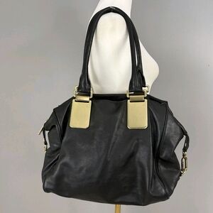 Banana Republic Black Shoulder Bag with Gold Accents